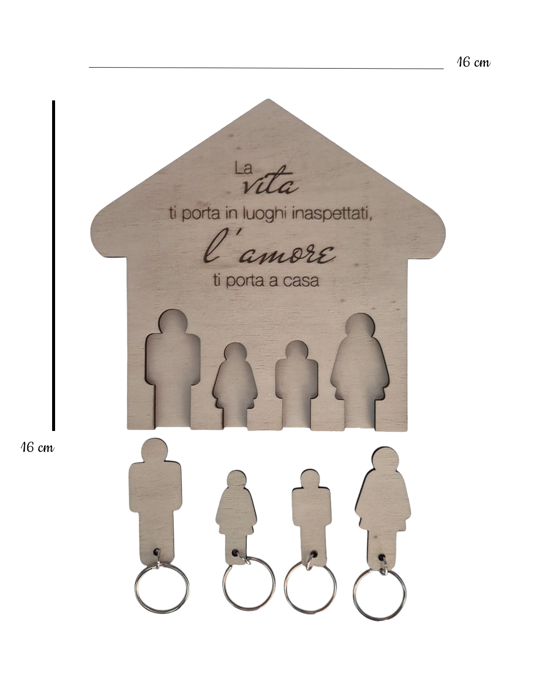 Portachiavi Coppia Personalizzato in Legno Portachiavi da Parete Portachiavi Personalizzato Casa Nuova Regali di Coppia Lui Lei e Loro - Regalo Anniversario - Giomel