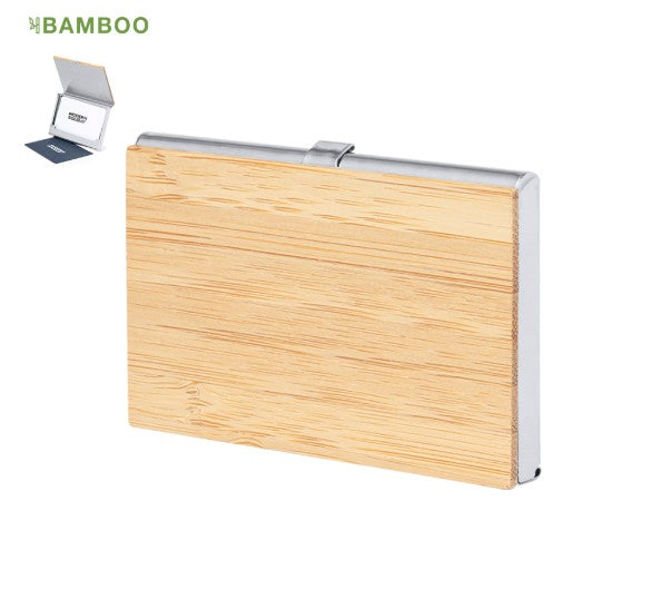 Porta Carta Tessere Personalizzabile in Legno di Bamboo | Incisione Laser Giomel Regalo Laurea Compleanno Originale - Giomel