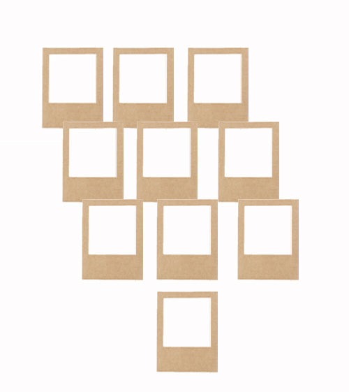 Set 10 Cornici  Portafoto Magnetiche Calamita Polaroid in Cartoncino Kraft Naturale Ideali per Foto Istantanee, Bomboniere e Decorazioni Vintage personalizzabile con Incisione Frase - Giomel