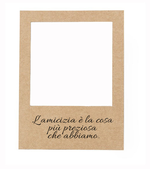 Set 10 Cornici  Portafoto Magnetiche Calamita Polaroid in Cartoncino Kraft Naturale Ideali per Foto Istantanee, Bomboniere e Decorazioni Vintage personalizzabile con Incisione Frase - Giomel