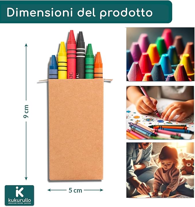 Set Scatoline in Cartone Riciclato con 5 Colori a Cera - Giomel