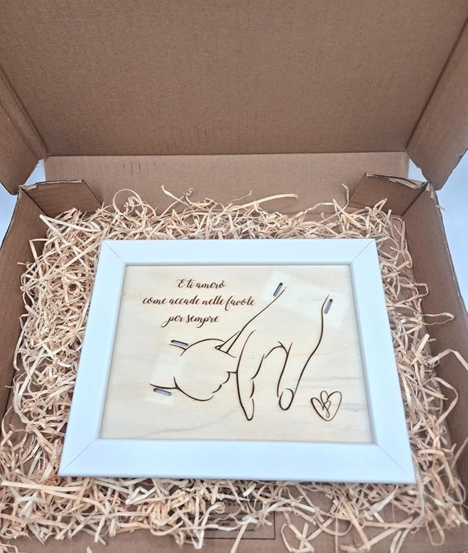 Cornice per Braccialetti Nascita Quadro Baby Shower Bimbi Ricordo Nascita Neonato Accessori Utili Idee Regalo per Lista Nascita Bebè 21x16 cm - Giomel