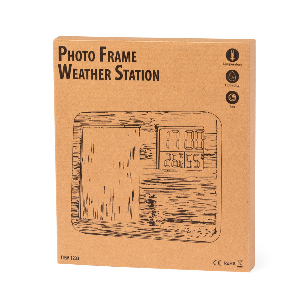 Orologio Digitale da Comodino in Bambù con Cornice Foto | Personalizzabile con Incisione Laser Giomel - Giomel