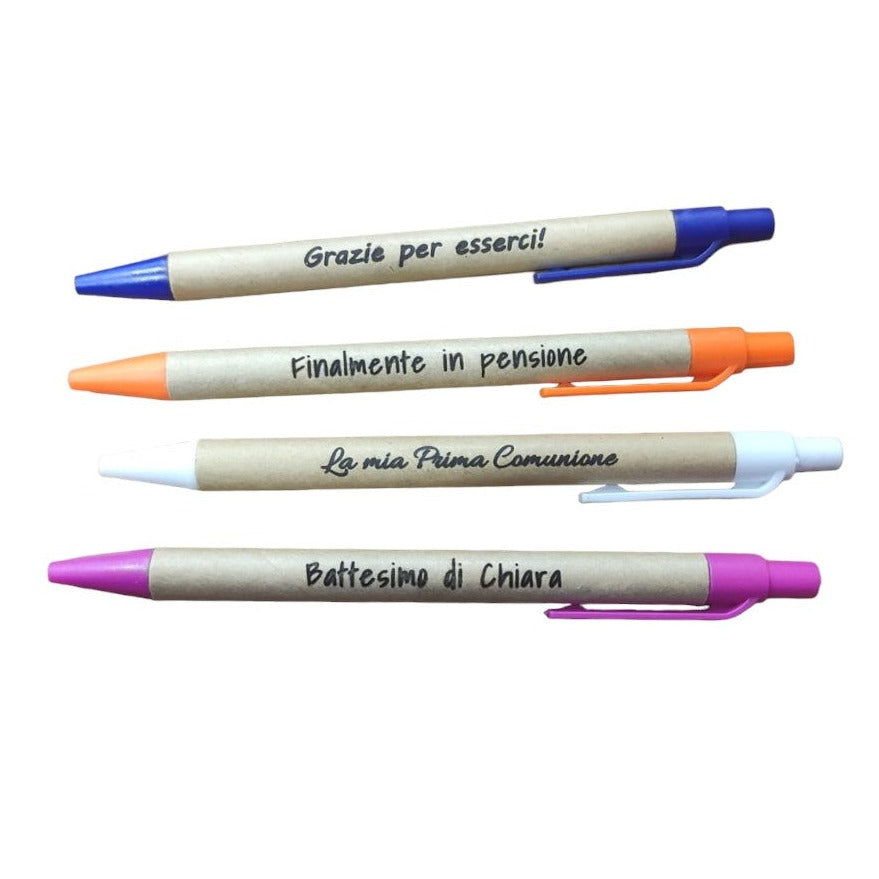 Penna Riciclata Colorata Personalizzata con Incisione del Nome - Giomel