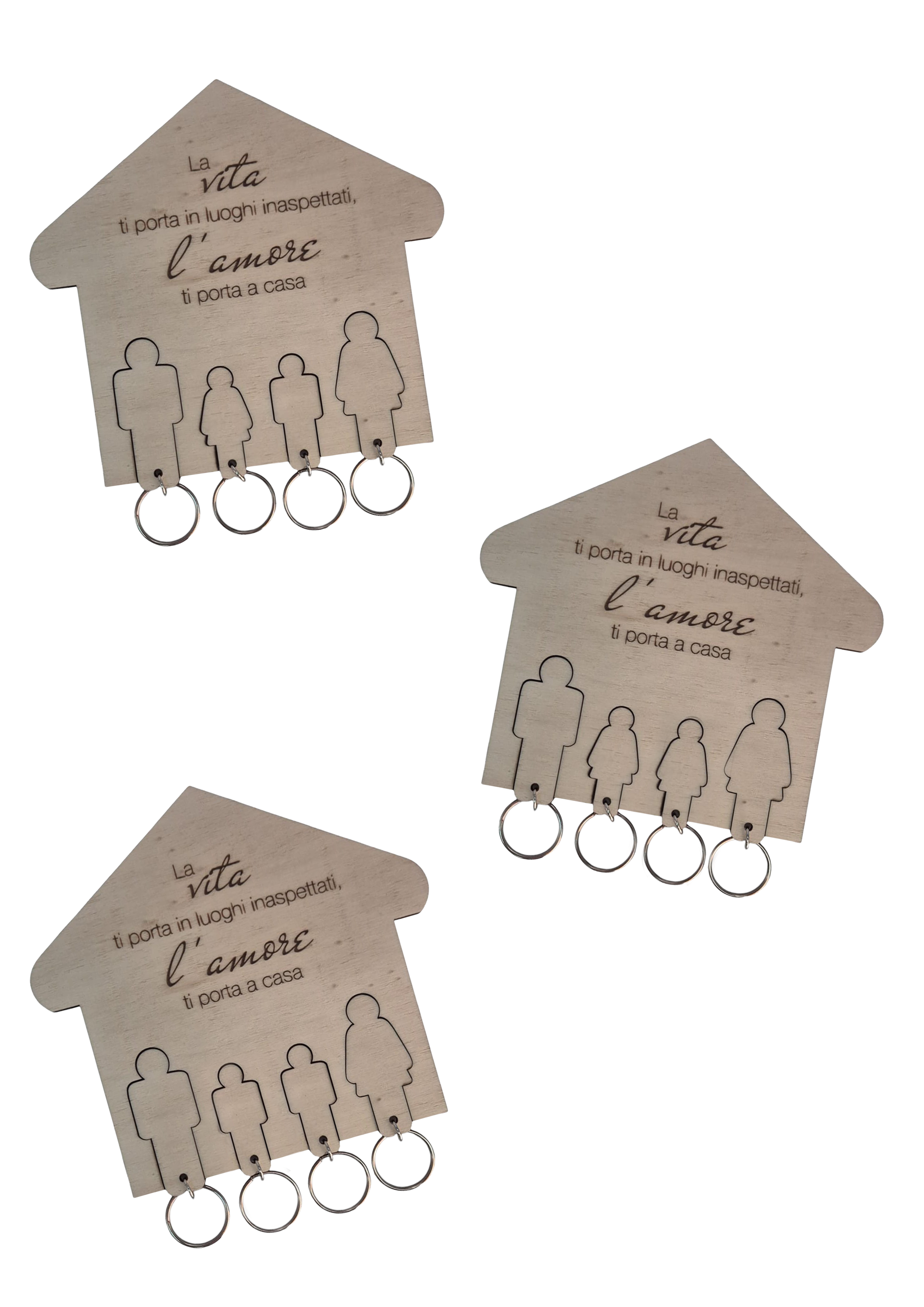 Portachiavi Coppia Personalizzato in Legno Portachiavi da Parete Portachiavi Personalizzato Casa Nuova Regali di Coppia Lui Lei e Loro - Regalo Anniversario - Giomel