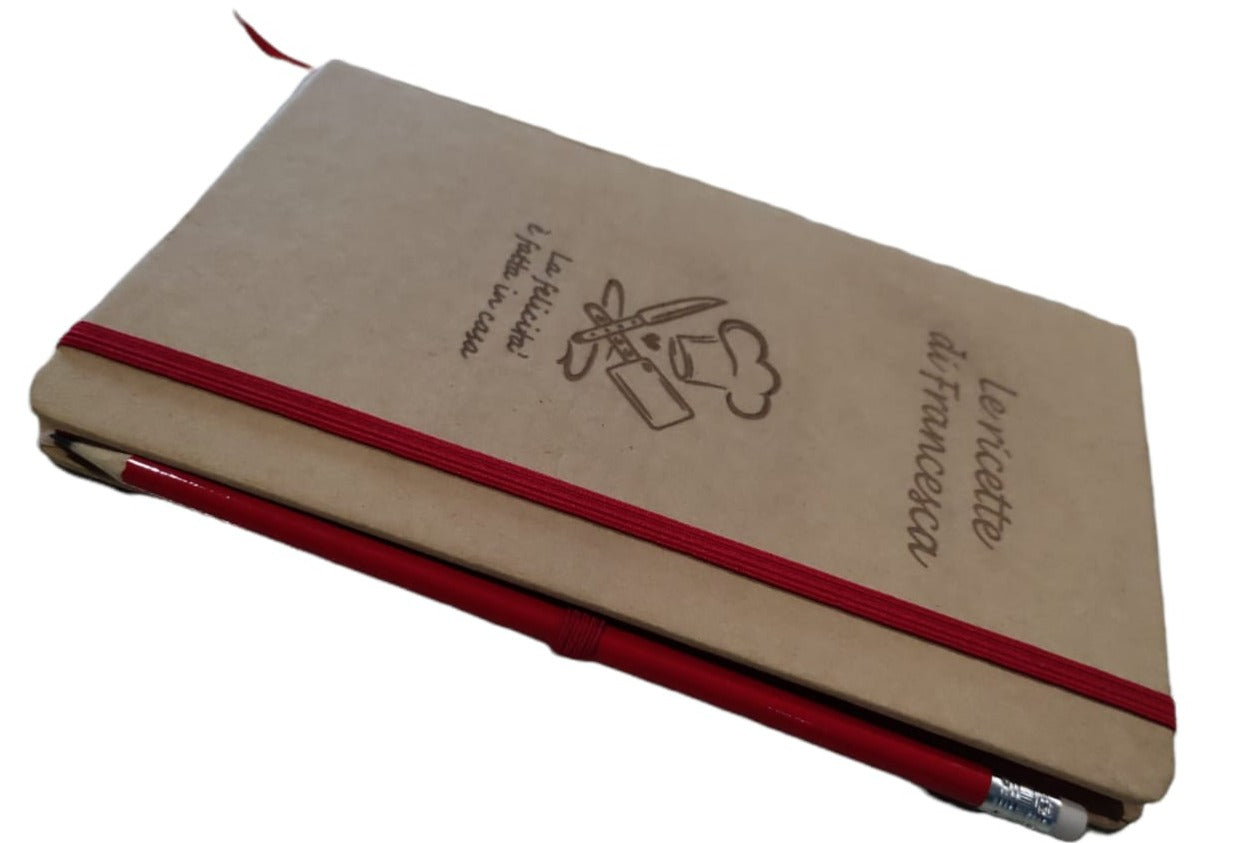 DIARIO TACCUINO IN CARTA RICICLATA CON INCISIONE PERSONALIZZABILE - Giomel