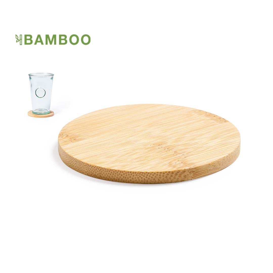 Sottobicchiere in Bamboo Legno Naturale Personalizzabile con Incisione Laser - Giomel