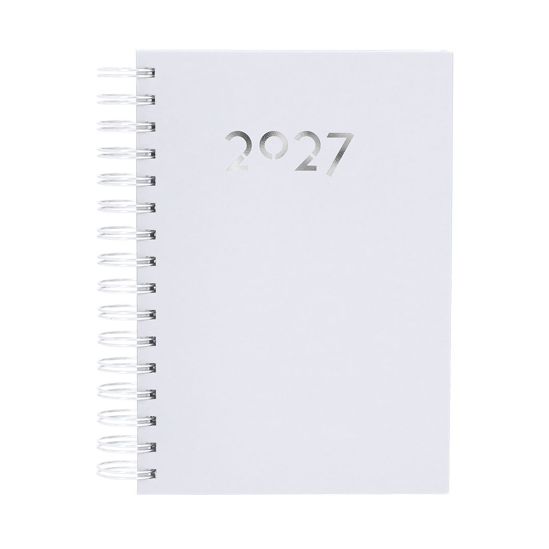 Agenda Giornaliera 2027 Personalizzabile 15x21 cm – Diario 2027 spagnolo e inglese, Copertina Imbottita, Planning Mensile e Obiettivi, Ideale per Casa e Ufficio
