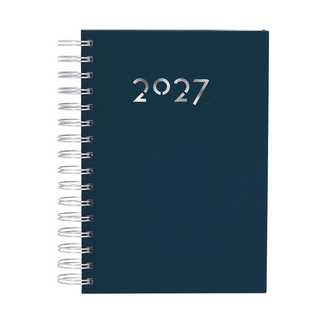 Agenda Giornaliera 2027 Personalizzabile 15x21 cm – Diario 2027 spagnolo e inglese, Copertina Imbottita, Planning Mensile e Obiettivi, Ideale per Casa e Ufficio