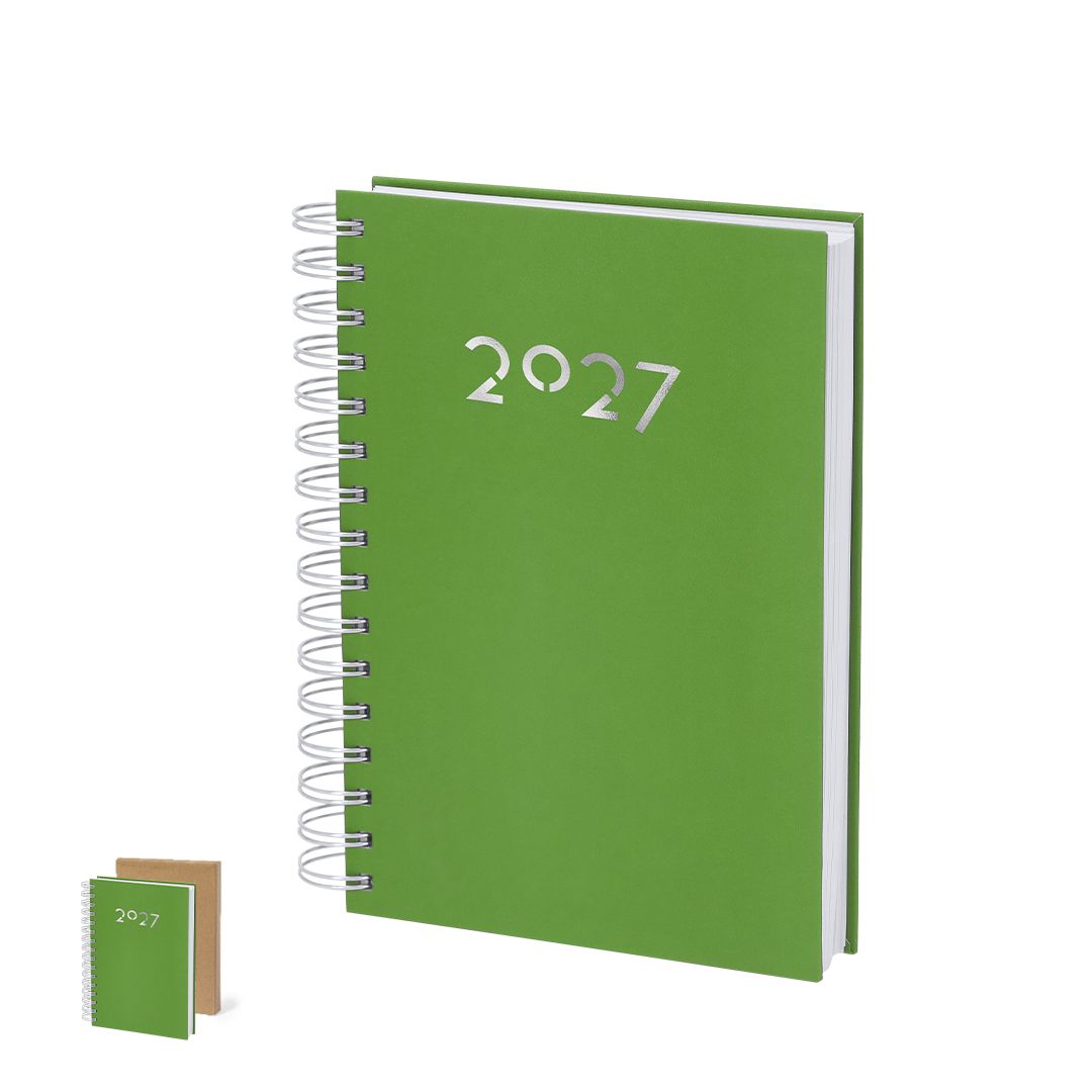 Agenda Giornaliera 2027 Personalizzabile 15x21 cm – Diario 2027 spagnolo e inglese, Copertina Imbottita, Planning Mensile e Obiettivi, Ideale per Casa e Ufficio