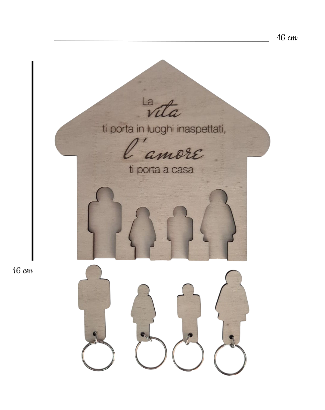 Portachiavi Coppia Personalizzato in Legno Portachiavi da Parete Portachiavi Personalizzato Casa Nuova Regali di Coppia Lui Lei e Loro - Regalo Anniversario