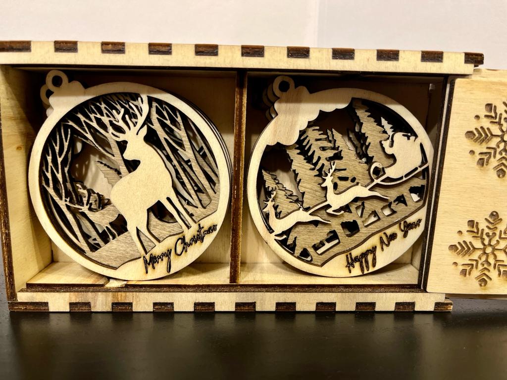 Decorazioni di Natale in legno di pino pezzi 6 - Giomel