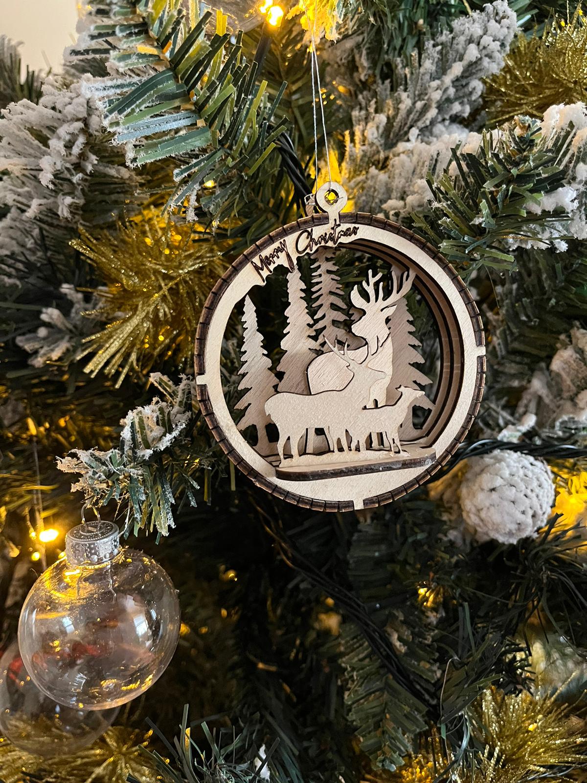 Decorazioni di Natale in legno di pino pezzi 6 - Giomel