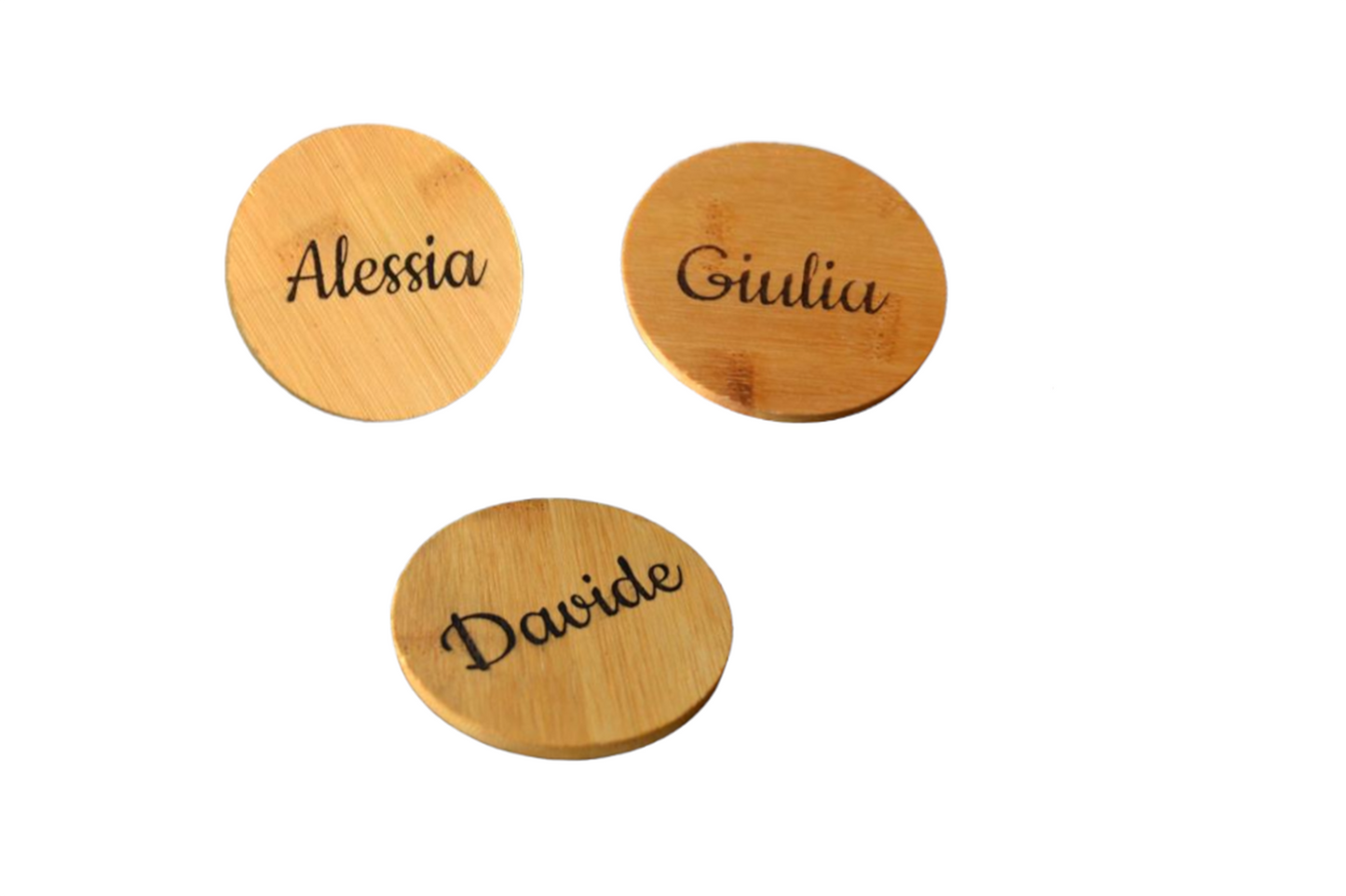 Sottobicchiere in Bamboo Legno Naturale Personalizzabile con Incisione Laser - Giomel