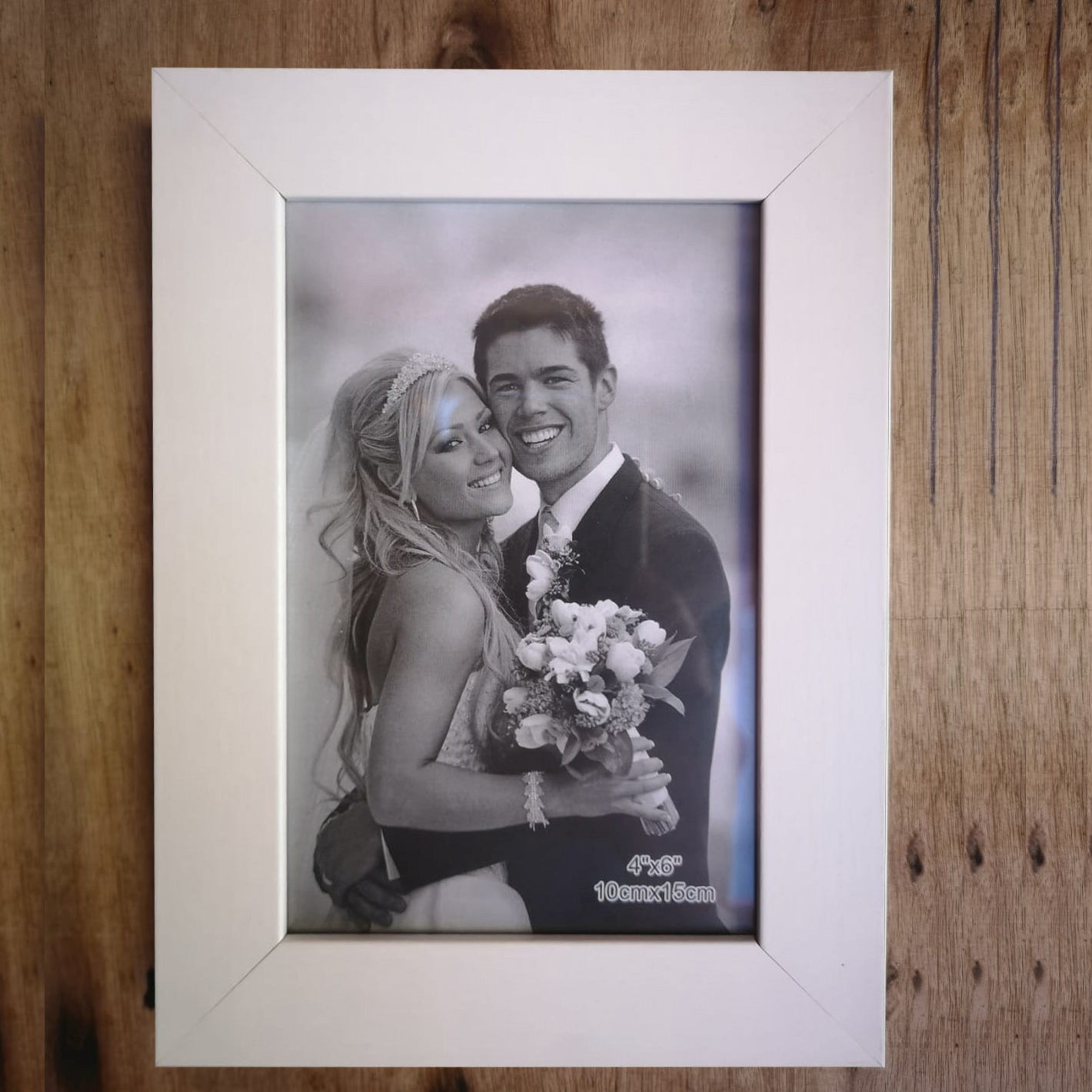 Cornice Portafoto Bianca in Legno  con Incisione personalizzata - Giomel