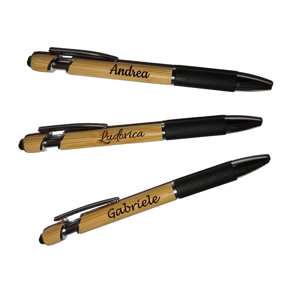 SET 3 Penne con gommino Personalizzate con Incisione del Nome
