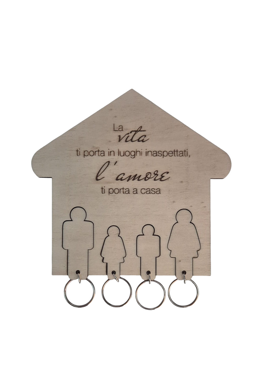 Portachiavi Coppia Personalizzato in Legno Portachiavi da Parete Portachiavi Personalizzato Casa Nuova Regali di Coppia Lui Lei e Loro - Regalo Anniversario