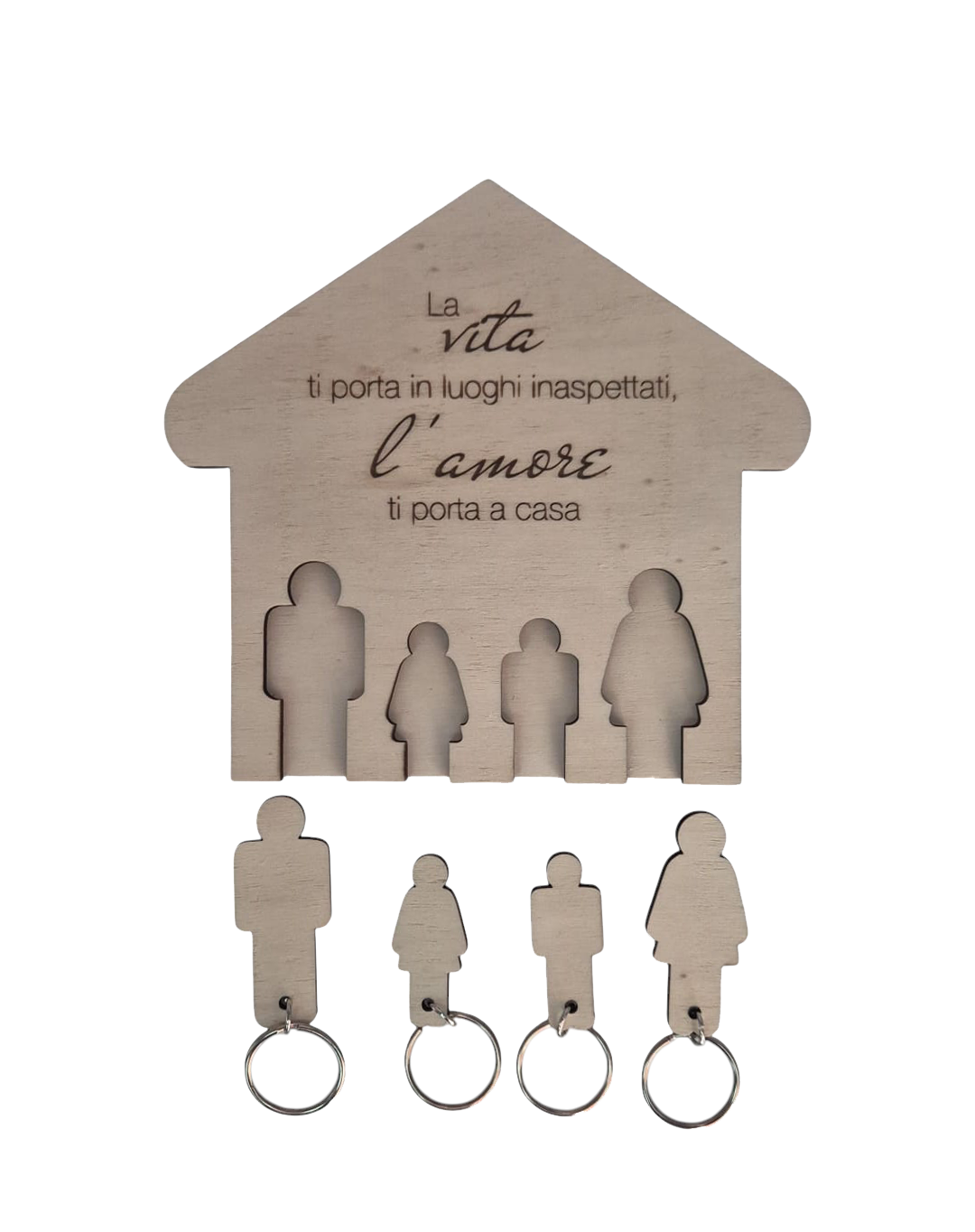 Portachiavi Coppia Personalizzato in Legno Portachiavi da Parete Portachiavi Personalizzato Casa Nuova Regali di Coppia Lui Lei e Loro - Regalo Anniversario