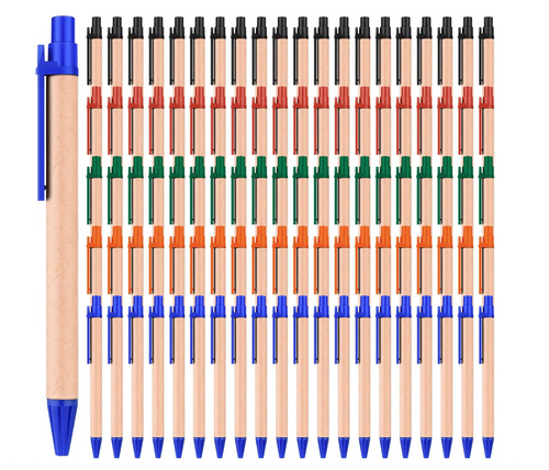 100 pz Penne a Sfera in Carta Multicolore Semplici - Giomel