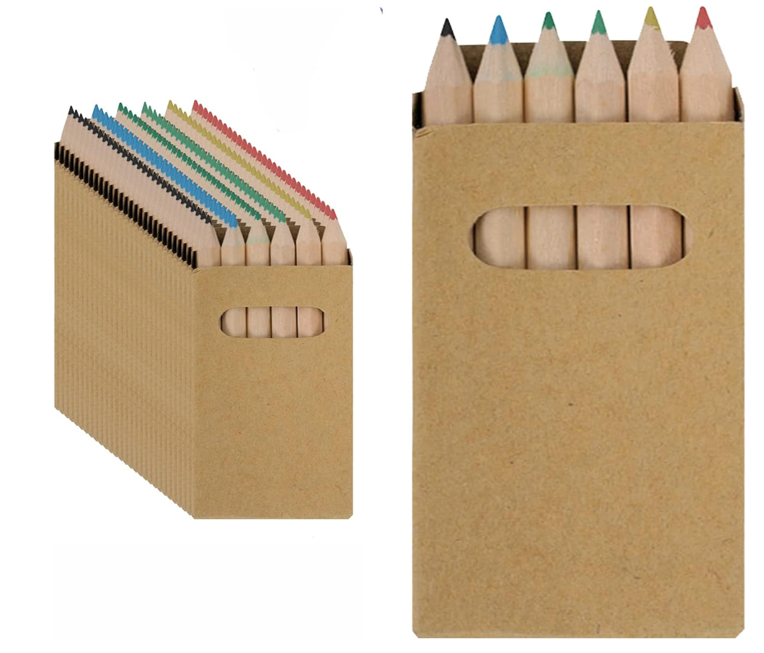 Set Scatoline in Cartone Riciclato con 6 Colori a Matita Variante Smeraldo - Giomel