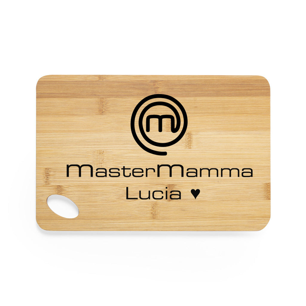 Tagliere Cucina regalo festa della mamma in Legno Bambù Personalizzato con Incisione Laser - Giomel