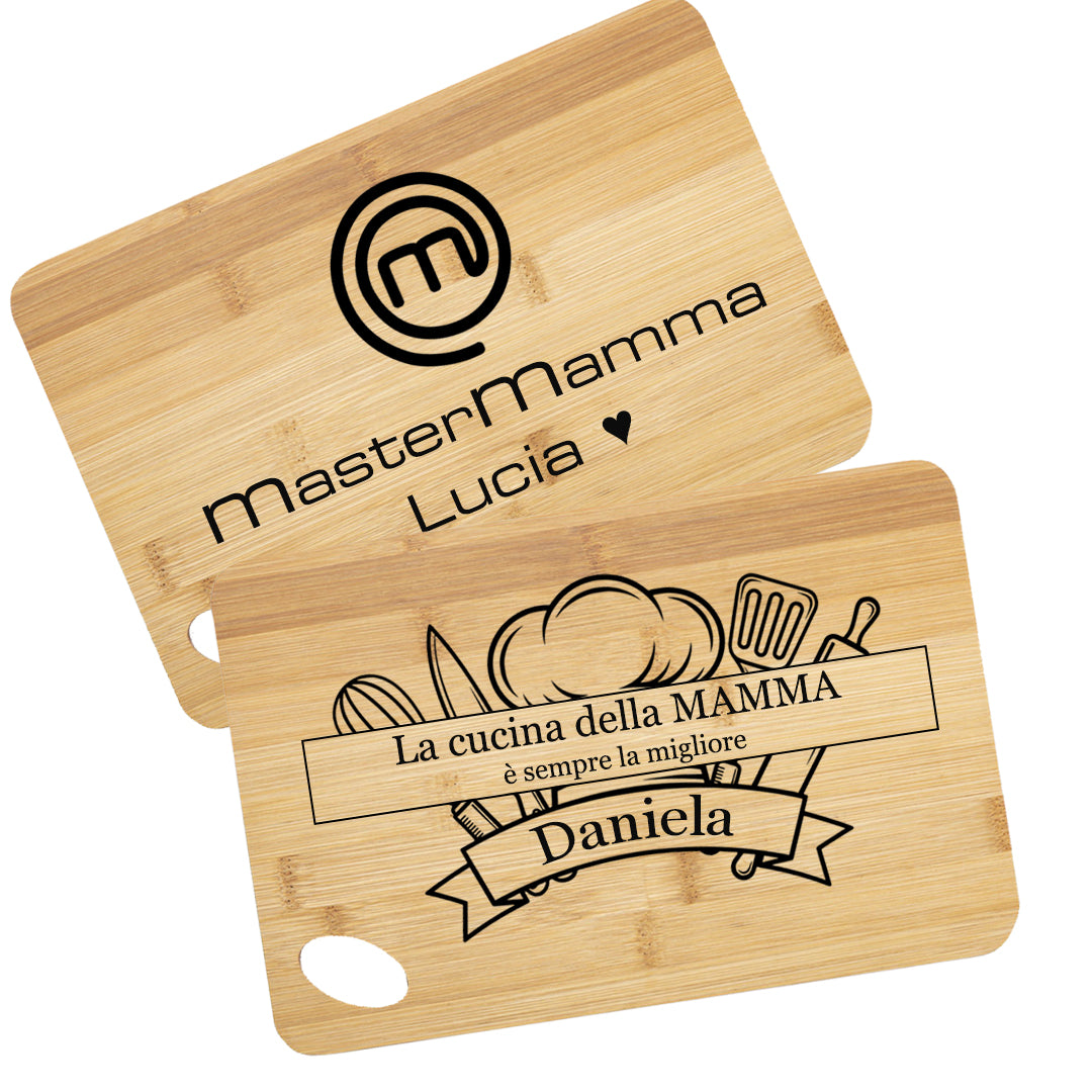 Tagliere Cucina regalo festa della mamma in Legno Bambù Personalizzato con Incisione Laser - Giomel