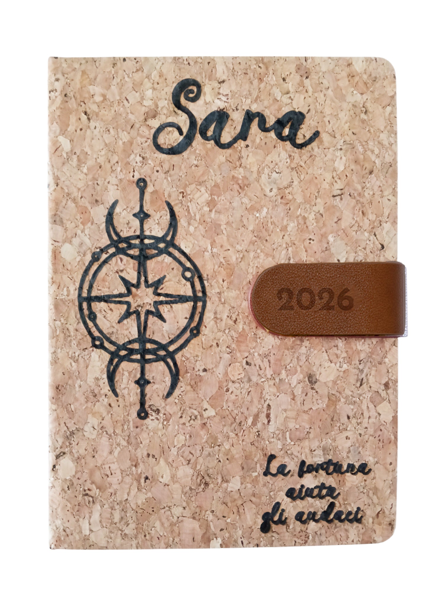 Agenda 2026 in  Sughero Personalizzata con incisione laser e disegno - Giomel