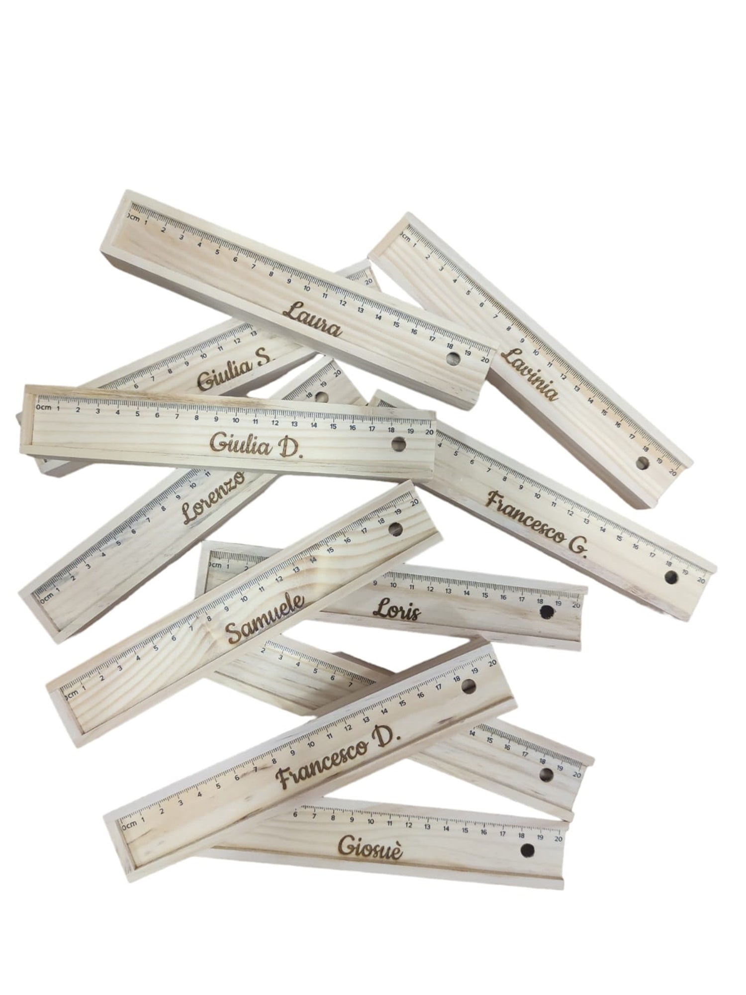 Astuccio In Legno con Matite Colorate e Righello Personalizzabile - Giomel