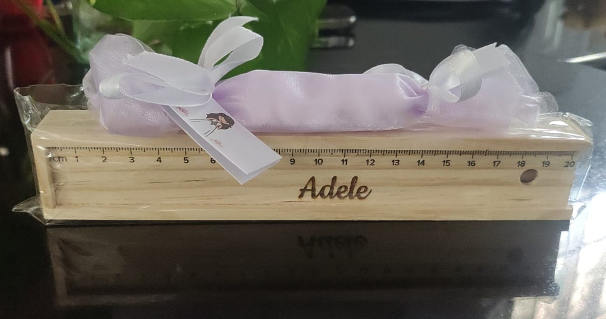 Astuccio In Legno con Matite Colorate e Righello Personalizzabile - Giomel