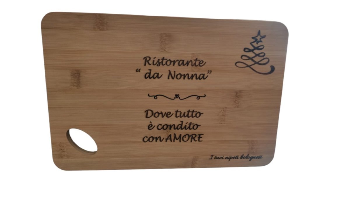 Tagliere Cucina  in Legno Bambù Personalizzato con Incisione Laser - Giomel