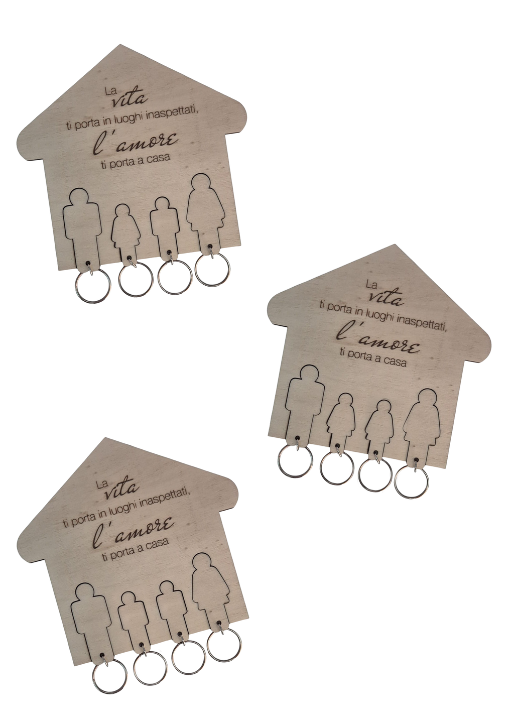 Portachiavi Coppia Personalizzato in Legno Portachiavi da Parete Portachiavi Personalizzato Casa Nuova Regali di Coppia Lui Lei e Loro - Regalo Anniversario - Giomel