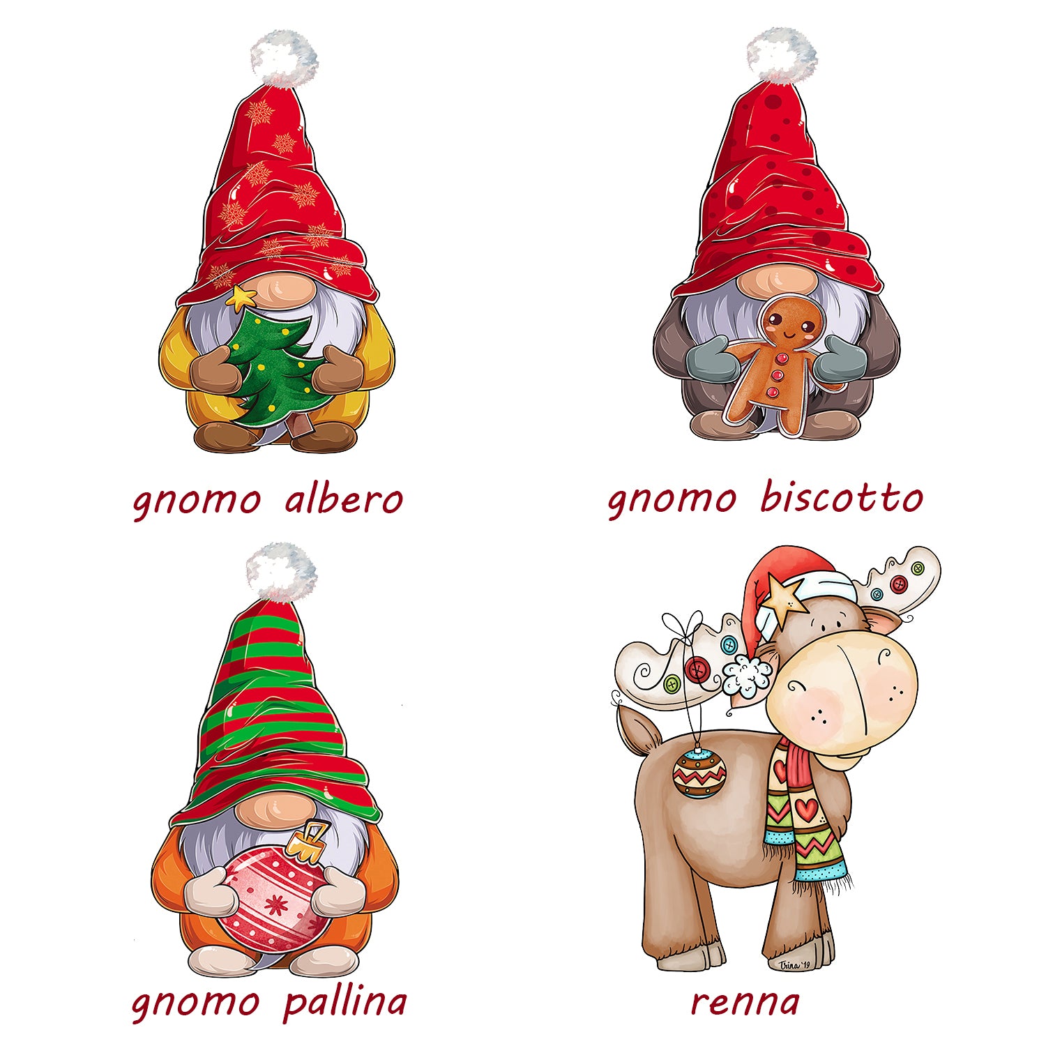 Segnaposto Natale Gnomo Renna Giomel Segnalibro con Matita Incisa Personalizzata 20x7 cm Citazione Famosa a Scelta - Giomel